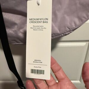 Baggu Medium Crescent Bag Dusty Pink. NWT. Comes from smoke free home.
